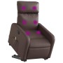 Sillón de masaje elevable eléctrico cuero sintético marrón
