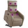 Sillón reclinable de masaje eléctrico cuero sintético capuchino