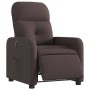 Sillón reclinable eléctrico tela marrón oscuro