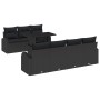 Conjunto de sofá de jardín con cojín 8 pcs Negro Poliratán