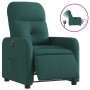 Sillón reclinable eléctrico tela verde oscuro