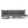 7-piece garden furniture set with gray synthetic rattan cushions by vidaXL, Garden sets - Ref: Foro24-3187553, Price: 377,29 ...