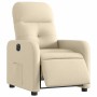 Sillón reclinable eléctrico de tela crema