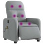 Sillón reclinable de masaje eléctrico tela gris claro