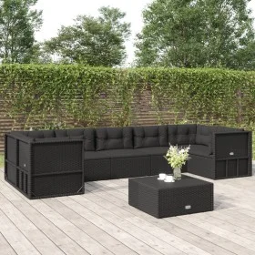 Garden furniture and cushions set 7 pieces black synthetic rattan by vidaXL, Garden sets - Ref: Foro24-3187165, Price: 665,34...