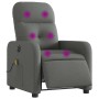 Sillón reclinable de masaje eléctrico tela gris oscuro