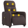 Sillón reclinable de masaje eléctrico tela marrón oscuro