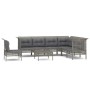8-piece garden furniture set and gray synthetic rattan cushions by vidaXL, Garden sets - Ref: Foro24-3187529, Price: 444,59 €...