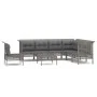 8-teiliges Gartenmöbel-Set und graue synthetische Rattankissen von vidaXL, Gartensets - Ref: Foro24-3187529, Preis: 432,16 €,...