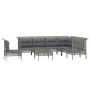 8-piece garden furniture set and gray synthetic rattan cushions by vidaXL, Garden sets - Ref: Foro24-3187529, Price: 444,59 €...