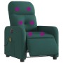 Sillón reclinable de masaje eléctrico tela verde oscuro
