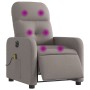 Sillón reclinable de masaje eléctrico tela gris taupe