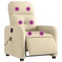 Sillón reclinable de masaje eléctrico tela color crema