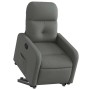 Sillón reclinable elevable de tela gris oscuro