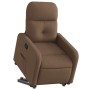 Sillón reclinable elevable de tela marrón