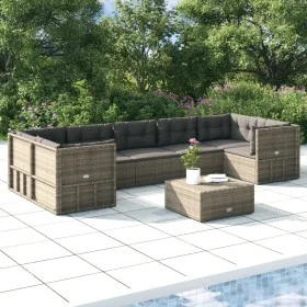 7-teiliges Gartenmöbel-Set und Kissen synthetisches Rattangrau von vidaXL, Gartensets - Ref: Foro24-3187248, Preis: 581,97 €,...