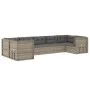 7-teiliges Gartenmöbel-Set und Kissen synthetisches Rattangrau von vidaXL, Gartensets - Ref: Foro24-3187248, Preis: 581,95 €,...