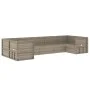7-teiliges Gartenmöbel-Set und Kissen synthetisches Rattangrau von vidaXL, Gartensets - Ref: Foro24-3187248, Preis: 581,95 €,...