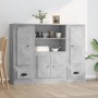 Hohes Sideboard 3 Stück Sperrholz grauer Beton von vidaXL, Sideboards - Ref: Foro24-3185315, Preis: 195,08 €, Rabatt: %