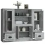 Aparador alto 3 piezas madera contrachapada gris hormigón de vidaXL, Aparadores - Ref: Foro24-3185315, Precio: 193,12 €, Desc...