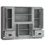 Aparador alto 3 piezas madera contrachapada gris hormigón de vidaXL, Aparadores - Ref: Foro24-3185315, Precio: 193,12 €, Desc...