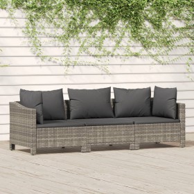 3-teiliges Gartenmöbel-Set und Kissen synthetisches Rattangrau von vidaXL, Gartensets - Ref: Foro24-3187262, Preis: 280,50 €,...