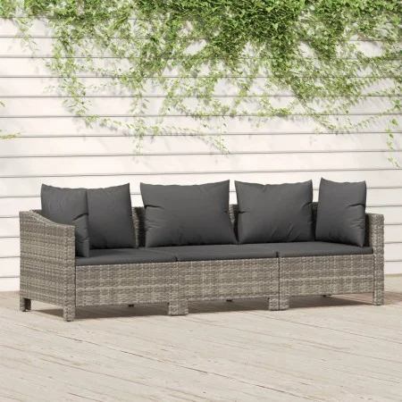 3-piece garden furniture set with gray synthetic rattan cushions by vidaXL, Garden sets - Ref: Foro24-3187262, Price: 280,20 ...