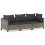 3-piece garden furniture set with gray synthetic rattan cushions by vidaXL, Garden sets - Ref: Foro24-3187262, Price: 256,75 ...