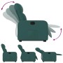 Sillón reclinable elevable tela verde oscuro