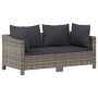 3-teiliges Gartenmöbel-Set und Kissen synthetisches Rattangrau von vidaXL, Gartensets - Ref: Foro24-3187262, Preis: 280,50 €,...