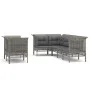 7-teiliges Gartenmöbel-Set und graue synthetische Rattankissen von vidaXL, Gartensets - Ref: Foro24-3187541, Preis: 449,96 €,...