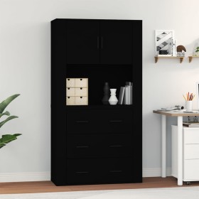 Hohes schwarzes Sperrholz-Sideboard von vidaXL, Sideboards - Ref: Foro24-3185384, Preis: 183,63 €, Rabatt: %
