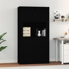 Tall black plywood sideboard by vidaXL, Sideboards - Ref: Foro24-3185384, Price: 178,62 €, Discount: %