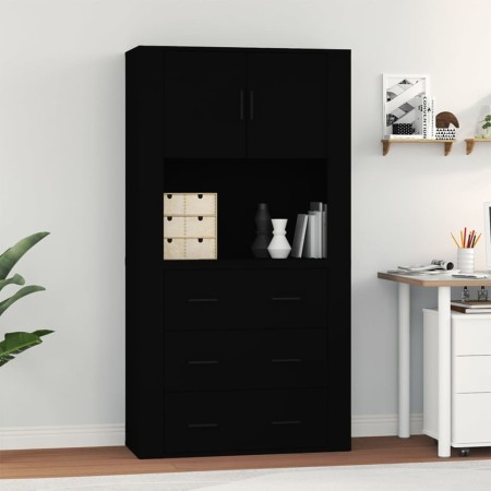 Aparador alto madera contrachapada negro de vidaXL, Aparadores - Ref: Foro24-3185384, Precio: 183,44 €, Descuento: %