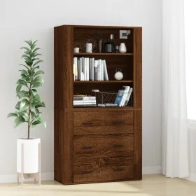 Hohes Sideboard aus braunem Eichensperrholz von vidaXL, Sideboards - Ref: Foro24-3185398, Preis: 146,18 €, Rabatt: %