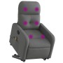 Silla de masaje reclinable de pie de tela gris oscuro