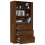 Aparador alto madera contrachapada marrón roble de vidaXL, Aparadores - Ref: Foro24-3185398, Precio: 150,92 €, Descuento: %