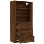 Aparador alto madera contrachapada marrón roble de vidaXL, Aparadores - Ref: Foro24-3185398, Precio: 150,92 €, Descuento: %