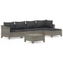 6-teiliges Gartenmöbel-Set und graue synthetische Rattankissen von vidaXL, Gartensets - Ref: Foro24-3187271, Preis: 424,17 €,...