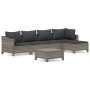6-teiliges Gartenmöbel-Set und graue synthetische Rattankissen von vidaXL, Gartensets - Ref: Foro24-3187271, Preis: 386,89 €,...