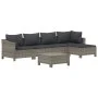 6-teiliges Gartenmöbel-Set und graue synthetische Rattankissen von vidaXL, Gartensets - Ref: Foro24-3187271, Preis: 424,17 €,...