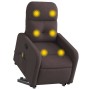 Silla de masaje reclinable de pie de tela marrón oscuro