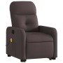 Silla de masaje reclinable de pie de tela marrón oscuro