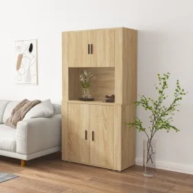 Hohes Sideboard aus eichenfarbenem Sperrholz von vidaXL, Sideboards - Ref: Foro24-3185354, Preis: 160,58 €, Rabatt: %