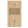 Hohes Sideboard aus eichenfarbenem Sperrholz von vidaXL, Sideboards - Ref: Foro24-3185354, Preis: 160,16 €, Rabatt: %