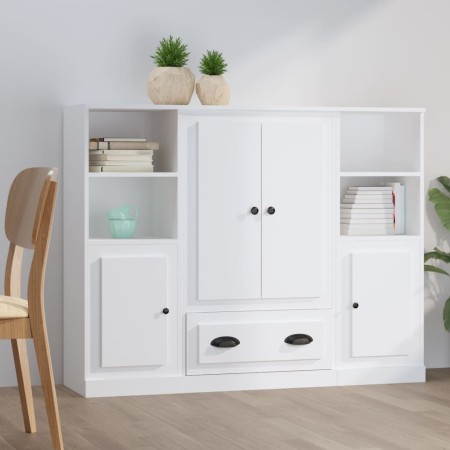 Hohe Sideboards, 3 Stück, weißes Sperrholz von vidaXL, Sideboards - Ref: Foro24-3185319, Preis: 217,01 €, Rabatt: %