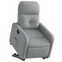 Sillón eléctrico reclinable elevable de tela gris claro