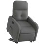 Sillón eléctrico reclinable elevable de tela gris oscuro