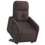 Sillón eléctrico reclinable elevable de tela marrón oscuro