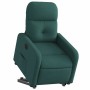 Sillón eléctrico reclinable elevable de tela verde oscuro